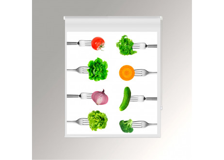 Estor enrollable fotográfico digital para cocina: frutas y hortalizas
