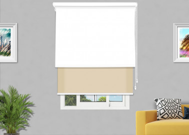 1 estor enrollable dual opaco ca 8001 blanco y c1001 crema f_e