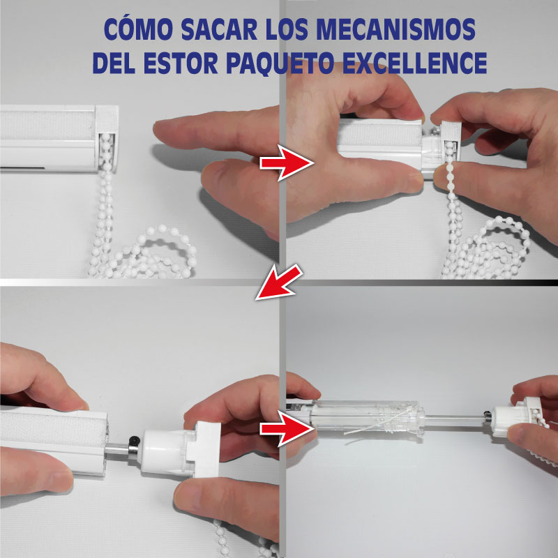 Mecanismo estor Paqueto COMPACTO cadena Blanco ancho 175 cm